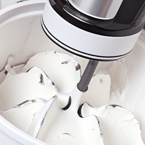 A close-up view of an ice cream maker
