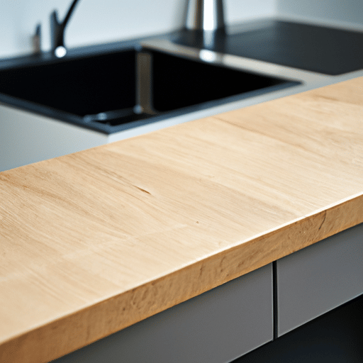 Wooden kitchen worktop