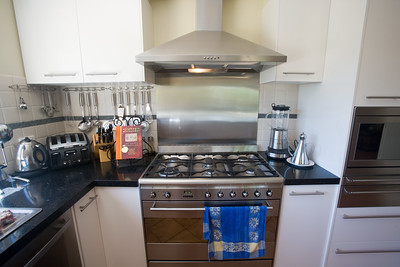stainless steel hob and cooker hood