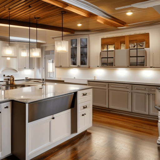 Modern kitchen with lots of spotlights