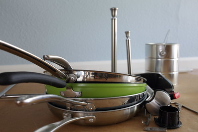 a stack of cooking utensils