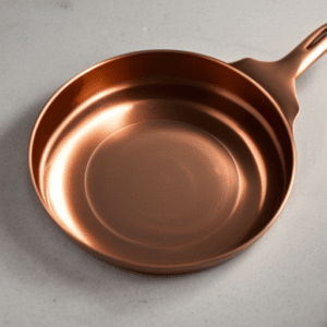 Copper pan with a gleaming finish
