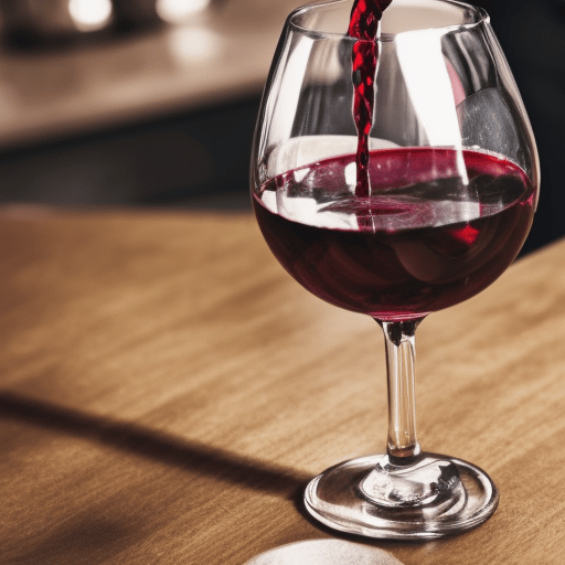 Filling a wine glass