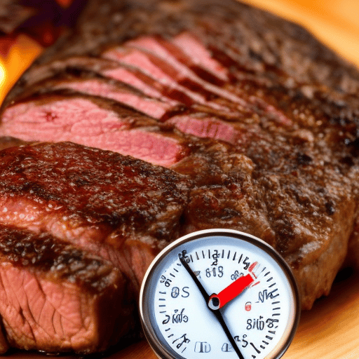 Pieces of meat and a thermometer