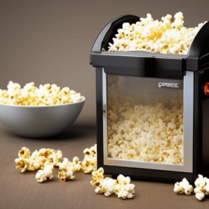 Popping corn kernels in the popcorn machine