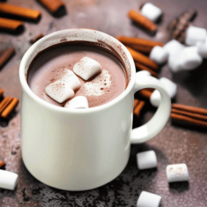 a mug of frothy hot chocolate