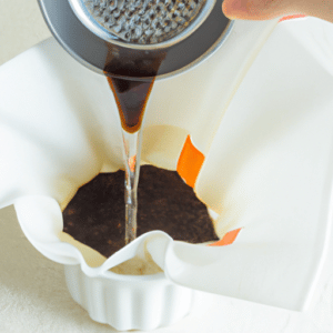 filtering coffee in a bag