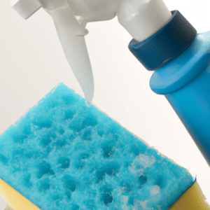 spray cleaner and a sponge