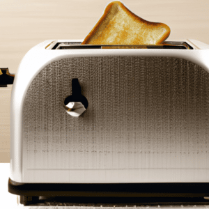 toasting a slice of bread