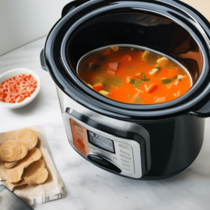 vegetable soup in a pot